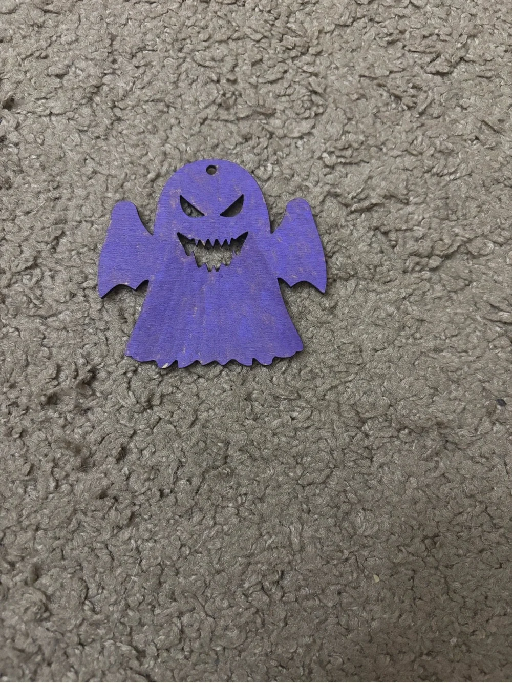 Purple Ghost Hanging Holiday Ornament